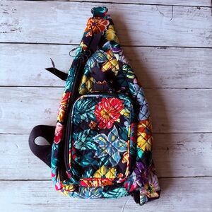 PREOWND VERA BRADLEY SLING BACKPACK FLORAL PRINT PURSE